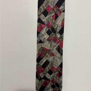 Pure Silk Geometric Patterned Tie Imported from Italy